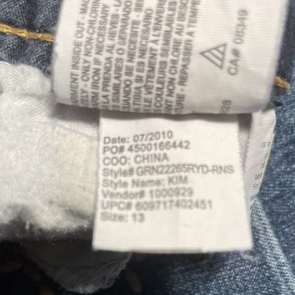 Grane Junior Straight Leg Distressed Jeans sz 13 EUC - Picture 8 of 10